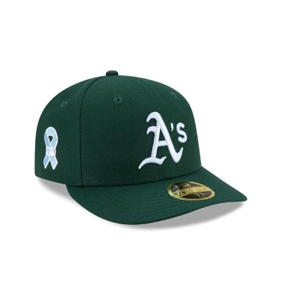 Green Oakland Athletics Hat - New Era MLB Father's Day Low Profile 59FIFTY Fitted Caps USA3297058